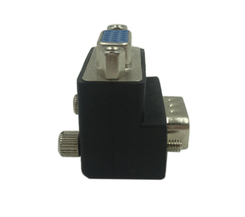 CERRXIAN 90 Degree VGA 15 Pin Male to Female Extension Cable Converter Adapter Coupler - LeoForward Australia