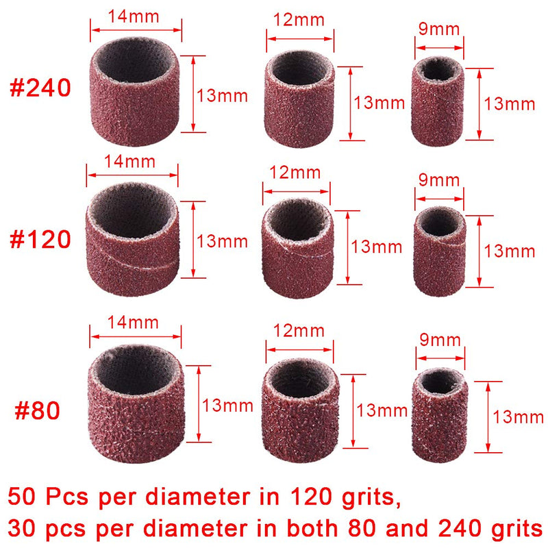 [AUSTRALIA] - SIQUK 345 pieces sanding sleeves set with 330 pieces sanding sleeves, 12 pieces sanding roller, 2 pieces drill chuck and 1 wrench for Dremel power tools