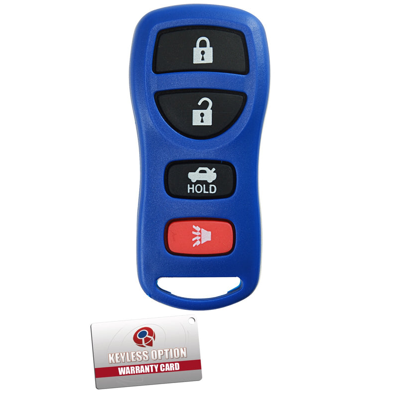  [AUSTRALIA] - KeylessOption Keyless Entry Remote Control Car Key Fob Replacement for KBRASTU15-Blue Blue