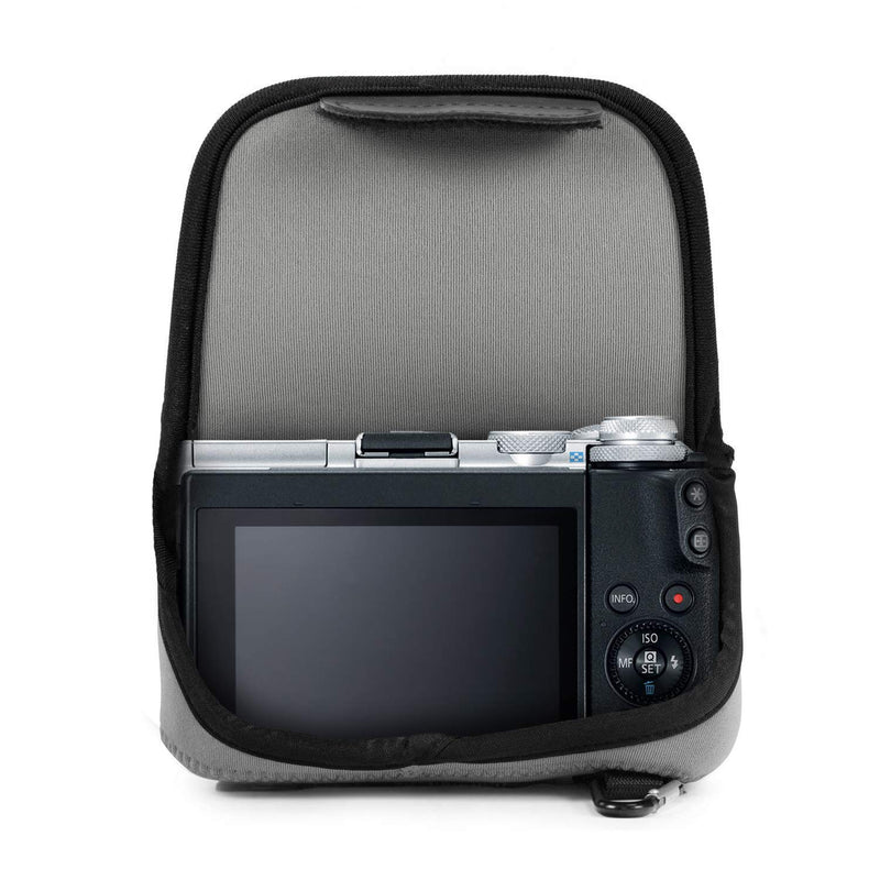  [AUSTRALIA] - Megagear Canon EOS M6 (18-150 mm) Ultra Light Neoprene Camera Case, with Carabiner - Gray - MG1154 18-150 mm