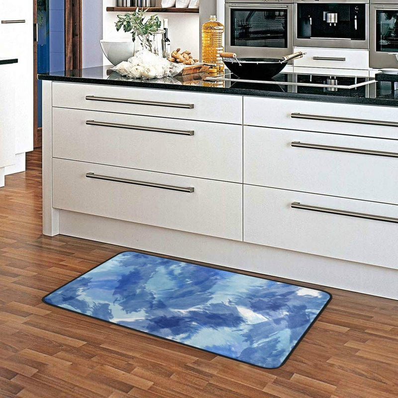 [AUSTRALIA] - Kitchen Mat Watercolor Marble Indigo Anti Fatigue Mat Kitchen Sink Mats Non Slip Standing Mat Soft Kitchen Rug Mats for Floor Door Outside Decor 39 X 20 inch