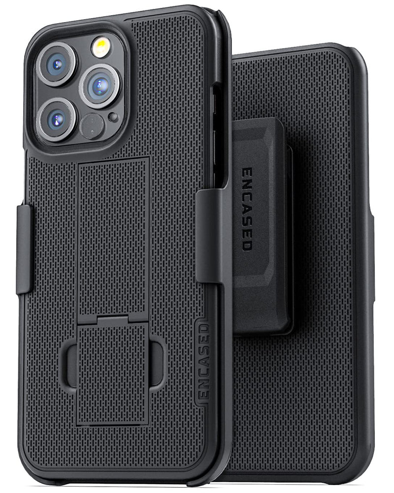  [AUSTRALIA] - Encased DuraClip Designed for iPhone 13 PRO MAX Belt Clip Case (2021) Slim Phone Cover with Holster (Black)