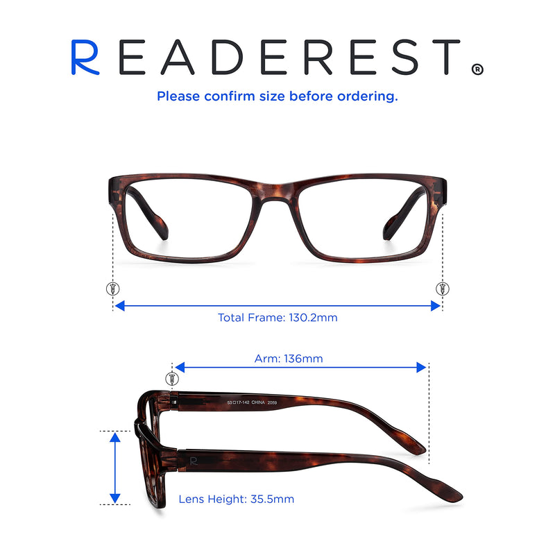 Readerest Blue Light Blocking Reading Glasses (Bourbon Tortoise, 1.25 Magnification) Bourbon Tortoise 1.25 x - LeoForward Australia