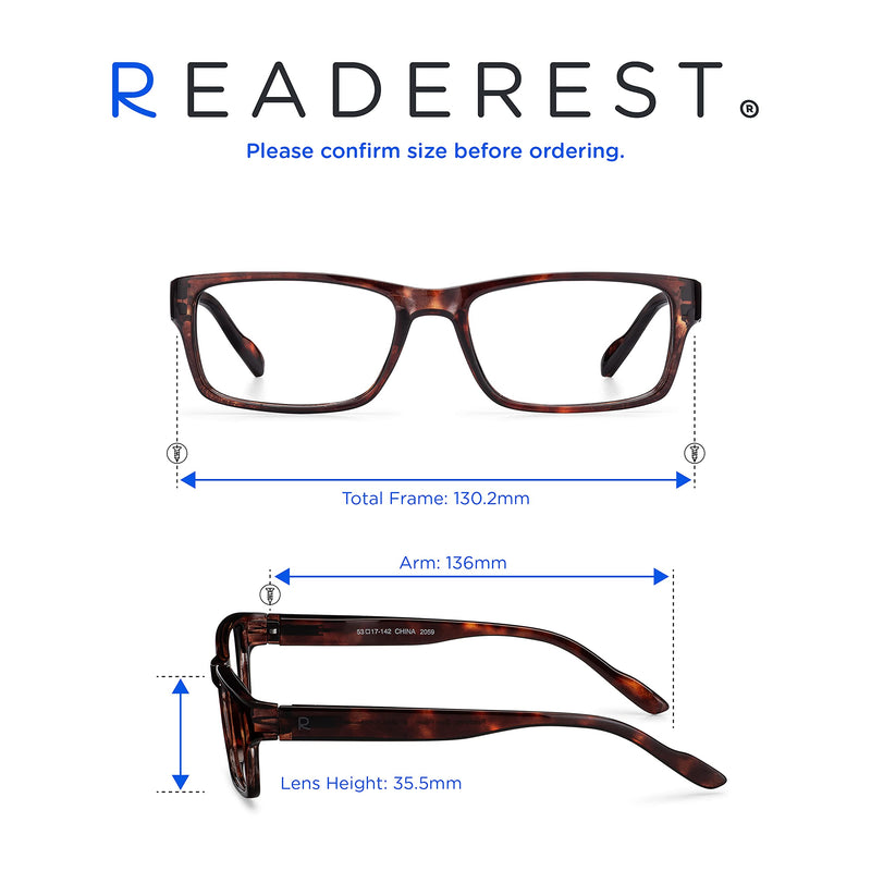 Readerest Blue Light Blocking Reading Glasses (Bourbon Tortoise, 2.50 Magnification) Bourbon Tortoise 2.5 x - LeoForward Australia