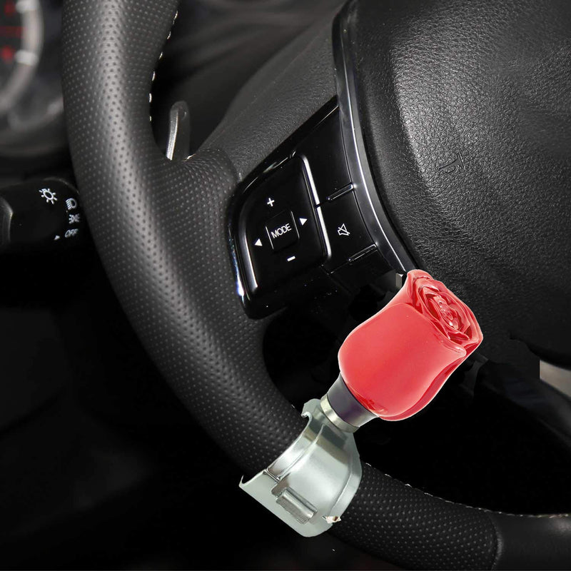  [AUSTRALIA] - Bashineng Car Steering Knob Rose Style Power Handle Suicide Spinner Assist Ball (Red) red