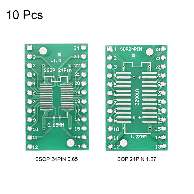  [AUSTRALIA] - uxcell 10PCS SOP 24PIN 1.27MM/SSOP 24PIN 0.65MM to DIP Adapter PCB Board SMD Converter