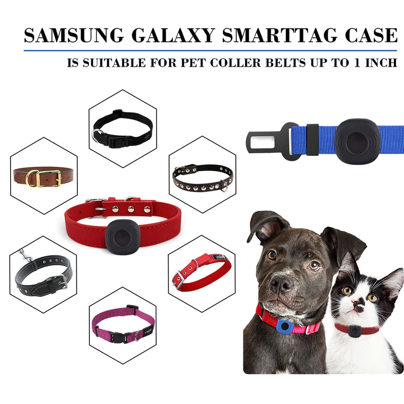  [AUSTRALIA] - AMOK Silicone Case Holder for Galaxy Smarttag ，Samsung Smart tag+Plus (2 Pack) Item Finder GPS Tracker Tags for Pets, Luggage，Dogs, Cats, and Children,Compatible with Collars & Straps up to 1 inch black 2pack