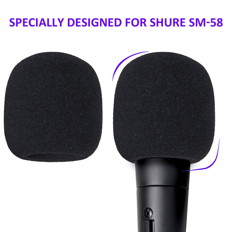  [AUSTRALIA] - SM58 Windscreen - Pof Filter Foam Windscreen Microphone Cover Compatible with Shure SM58S SM58-LC Ball Type Mic to Reduce Wind Noises by YOUSHARES (2 Pack）