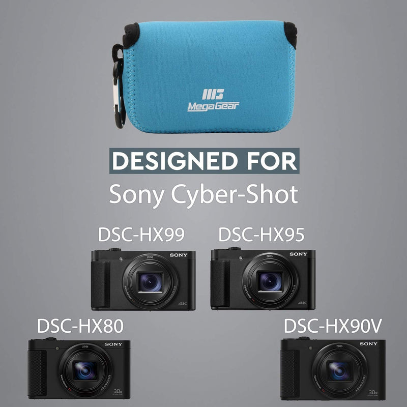  [AUSTRALIA] - MegaGear Ultra Light Neoprene Camera Case Compatible with Sony Cyber-Shot DSC-HX95, DSC-HX99, DSC-HX80, DSC-HX90V Blue