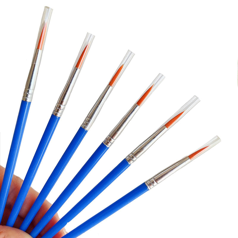  [AUSTRALIA] - 60 Pcs Paint Brushes Set for Kids Classroom Students Beginners，Small Brush Bulk for Detail Painting ,Round Flat Paintbrushes for Acrylic Painting，Oil Watercolor Acrylic Paint Brush 14cm-Round Blue