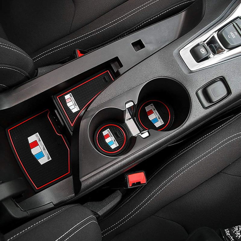  [AUSTRALIA] - CheroCar Gate Slot Non-Slip Cup Holder Pad Door Groove Mats for Chevrolet Camaro Accessories 2017-2020, Interior Accessories, Red