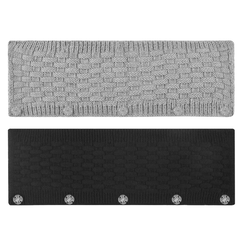  [AUSTRALIA] - Geekria 2 PCS Knit Fabric Headband Pad Compatible with Bose, AKG, Sennheiser, Sony Headphone Replacement Headband/Headband Cushion/Replacement Pad Repair Parts (Black + Gray)