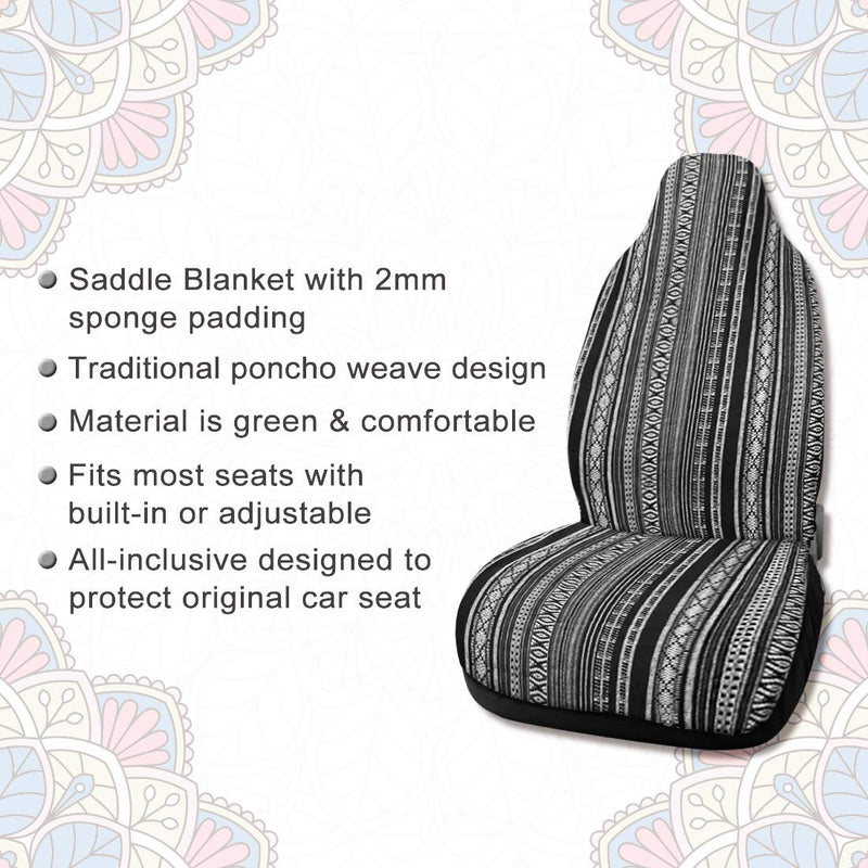  [AUSTRALIA] - X AUTOHAUX 2pcs Gray Universal Front Seat Cover Protectors Saddle Blanket Bucket Seat Cover with Seat-Belt Pad for Car