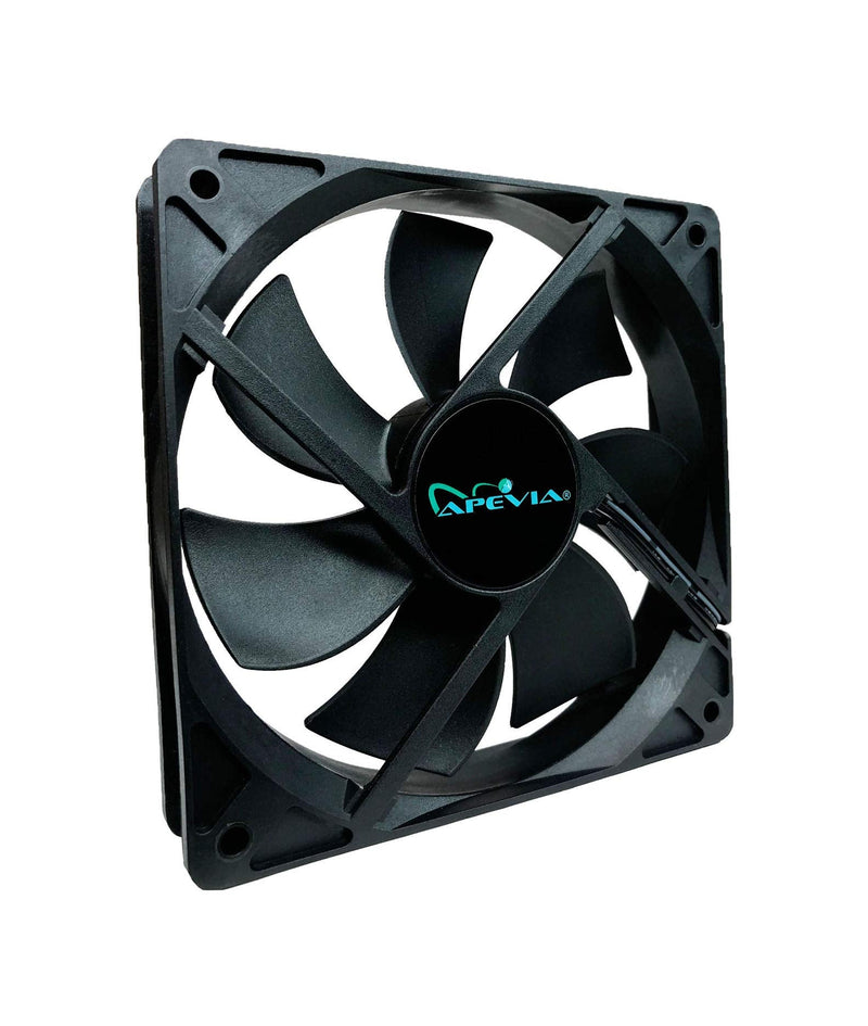  [AUSTRALIA] - Apevia CF512S-BK 120mm 4pin & 3pin Black Silent Case Fan (5-pk) 5-pk