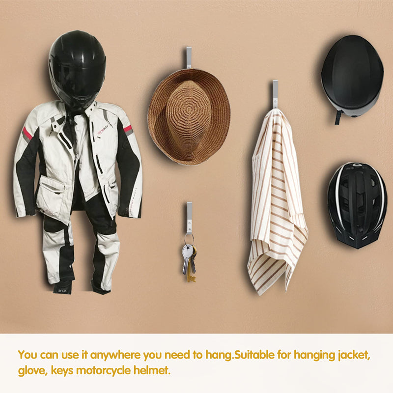  [AUSTRALIA] - Deloky 4 Pack Motorcycle Helmet Holder Hook -Jacket Bags Wall Mount Cloth Display Rack Hook with Mounting Screws (4pcs Hook+ 8pcs Screws)