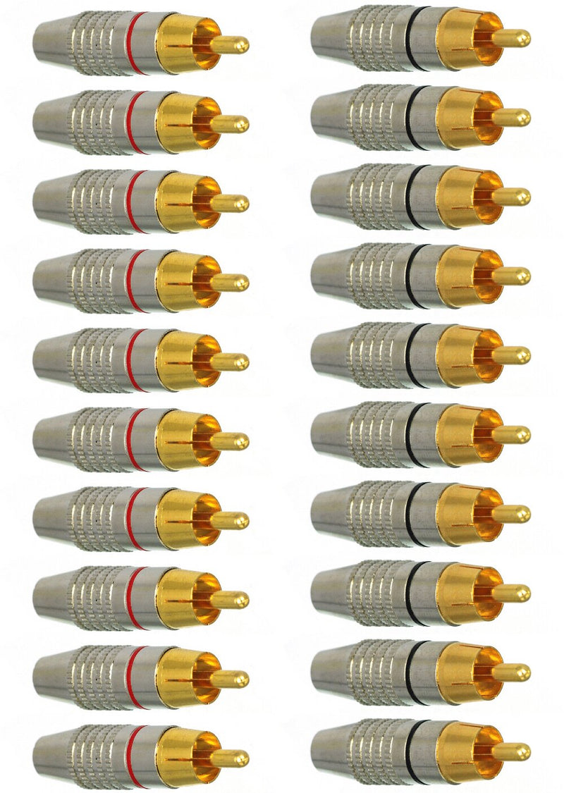  [AUSTRALIA] - CESS RCA Plug Solder Gold Audio Video Adapter Cable Connector (20 Pack)