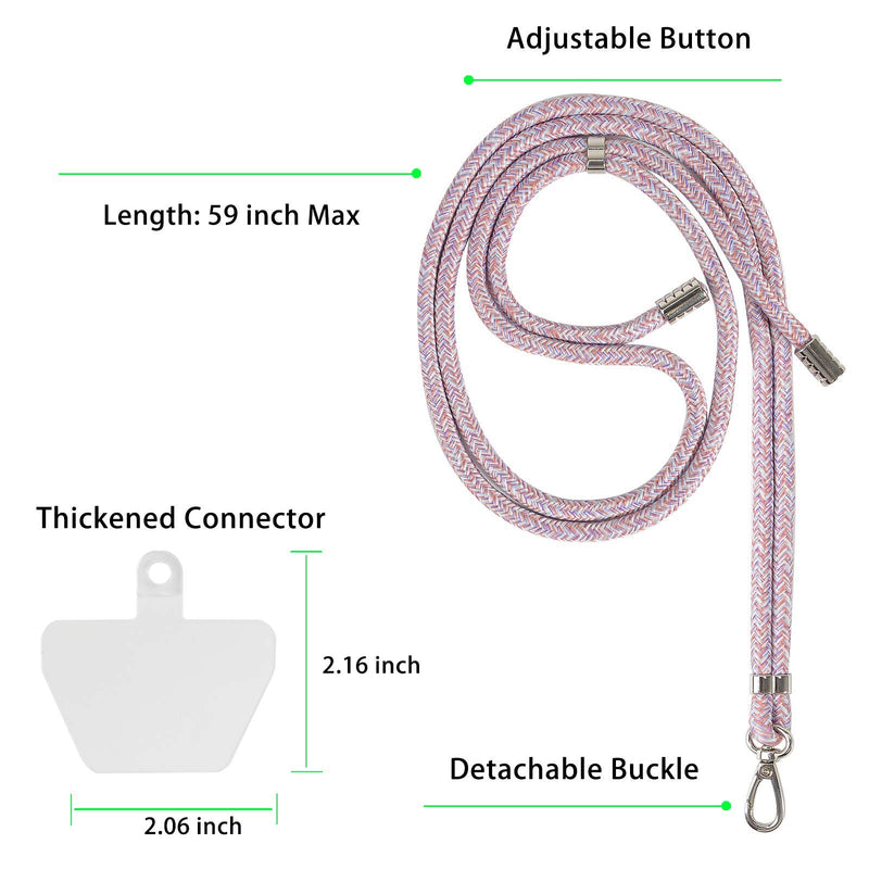 takyu Phone Lanyard, Universal Cell Phone Lanyard with Adjustable Nylon Neck Strap, Phone Tether Safety Strap Compatible with Most Smartphones with Full Coverage Case (Black) Light Purple - LeoForward Australia