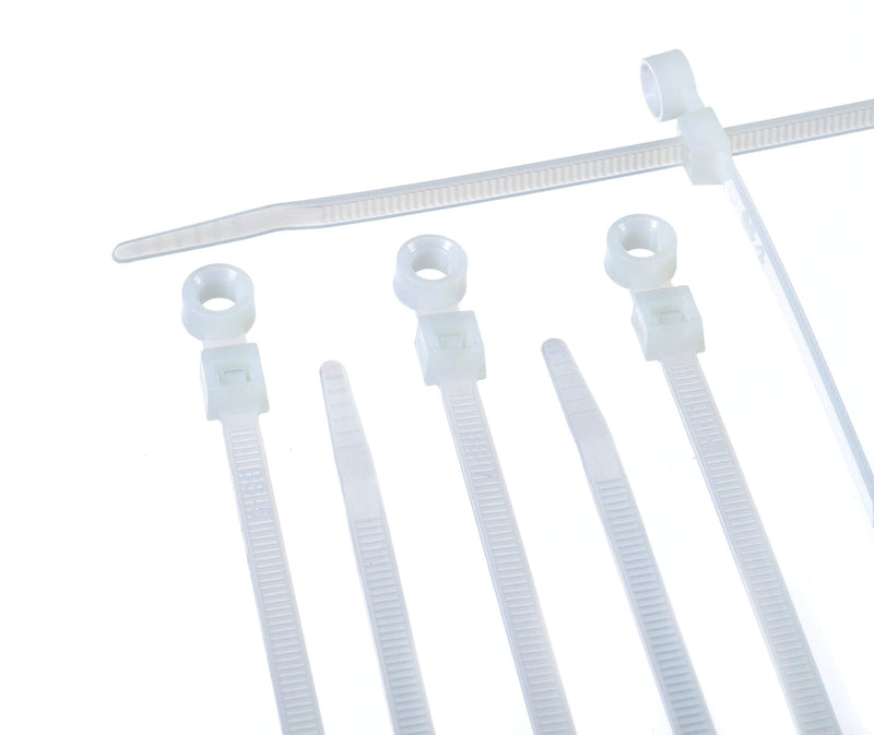  [AUSTRALIA] - 7 inch White Nylon Zip Ties - Strong Zip Tie, Wire Ties - Indoor and Outdoor Rated - Screw Mounting Hole, Zip Ties (Wire Ties, Cable Ties), 100 Pack - White - 7" 7 Inch