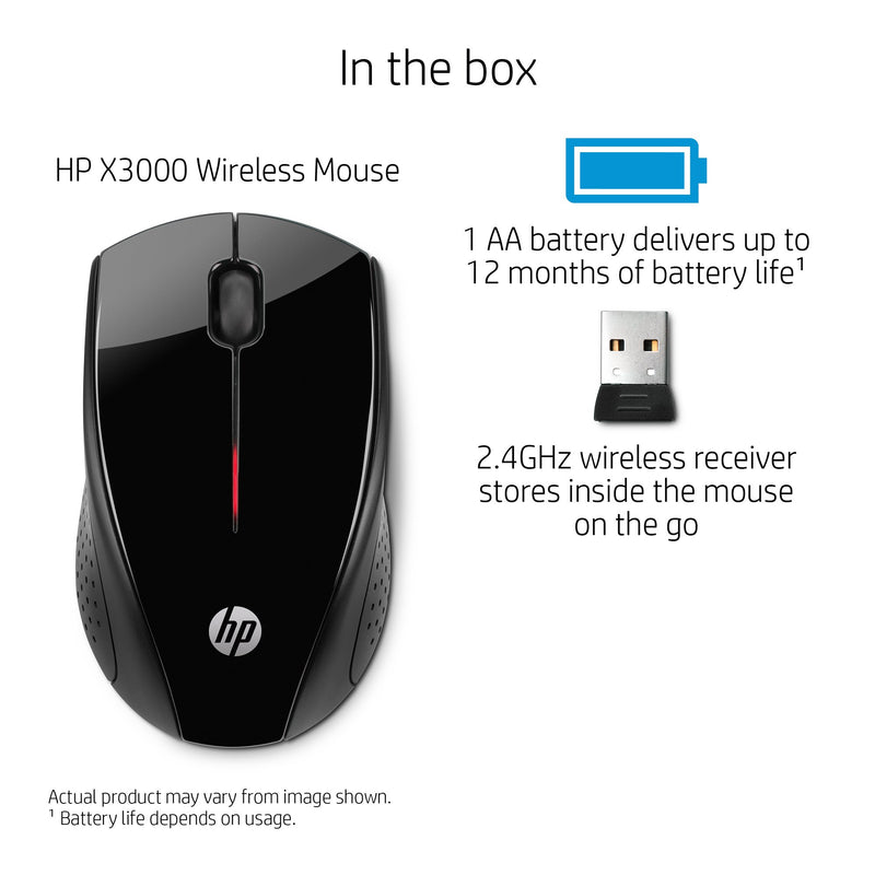 HP X3000 Wireless Mouse, Black (H2C22AA#ABL) - LeoForward Australia