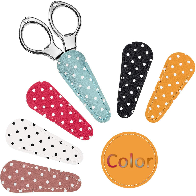  [AUSTRALIA] - 6 Pieces Embroidery Scissors Sheath Polka Dot Scissors Protective Cover Scissors Leather Sheath for Scissors Protection