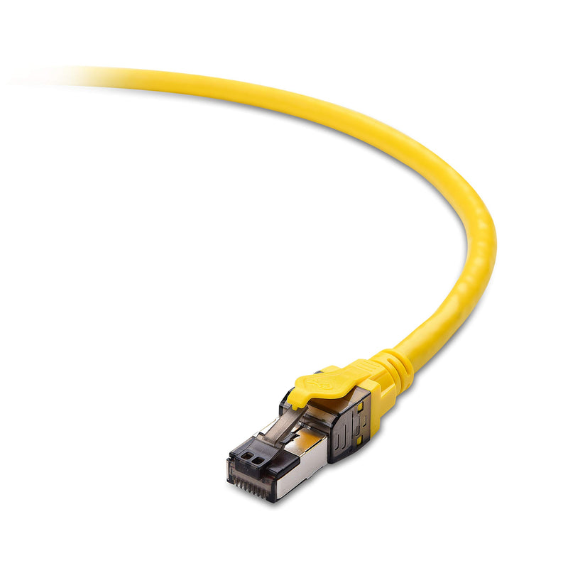 Cable Matters Short Cat 8 Ethernet Cable 3.3 Feet / 1m (Shielded Cat8 Ethernet Cable, Cat 8 Cable, Category 8 S/FTP Cable) in Yellow, up to 40Gbps 3.3 ft - LeoForward Australia