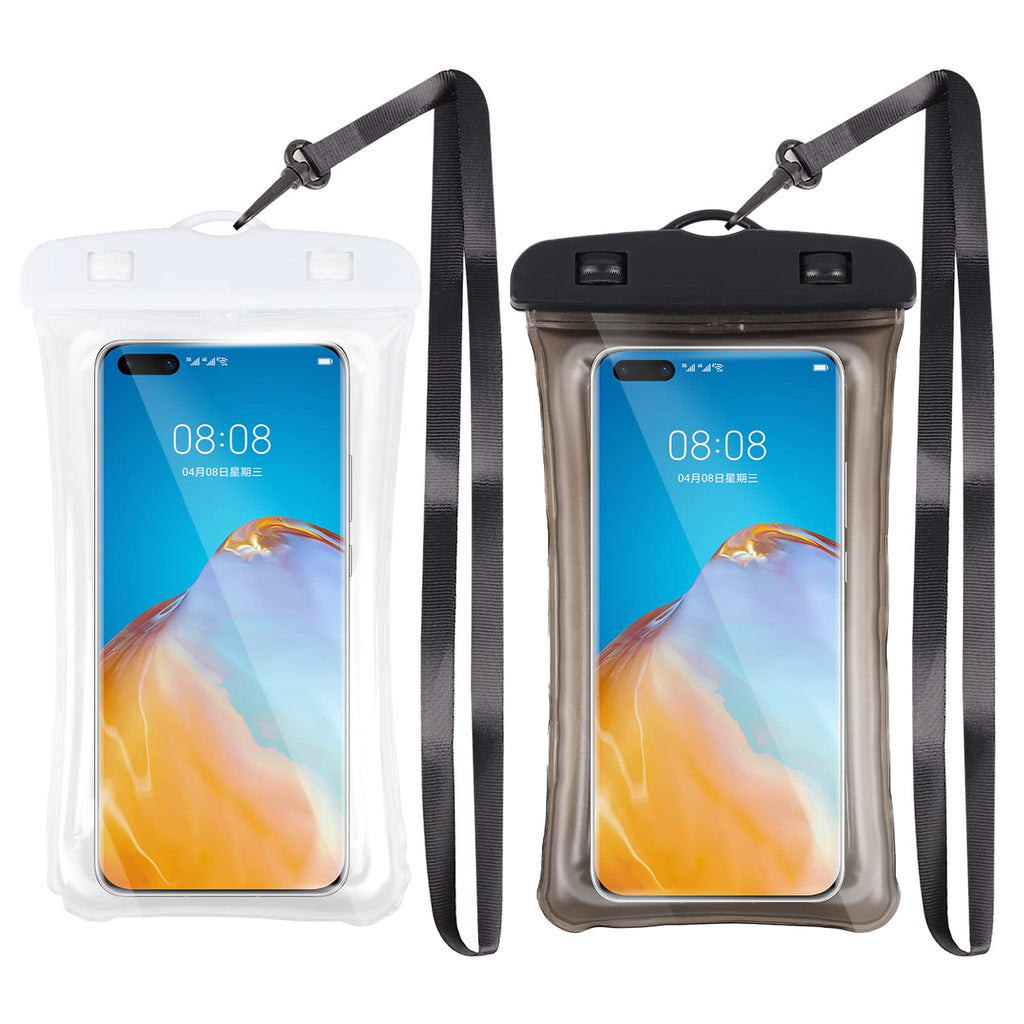  [AUSTRALIA] - 2PCS Floating Waterproof Phone Case, Waterproof Phone Pouch for iPhone 11 12 12 14 Pro Max/Samsung S21 S22 S23 Dry Bags Waterproof, Large Capacity, Applied to 90% of Mobile Phone Models Black