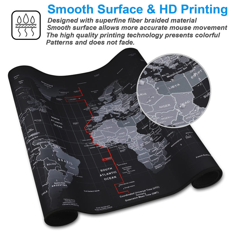 Cmhoo XXL Professional Large Mouse Pad & Computer Game Mouse Mat (35.4x15.7x0.1IN, Map) (9040 Map) 35.4x15.7x0.1IN - LeoForward Australia