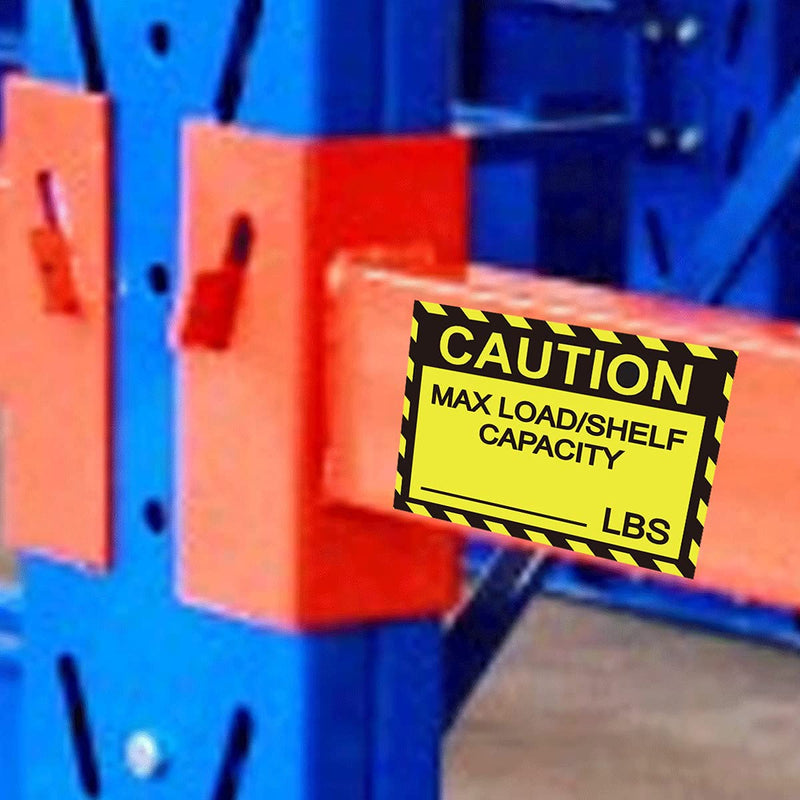  [AUSTRALIA] - Remarkable Pallet Rack Capacity Label,3×4 Inch Caution MAX LoadShelf LBS Warning Stickers for Warehouse Safety, 25 PcsPack Industrial Strength Sticker