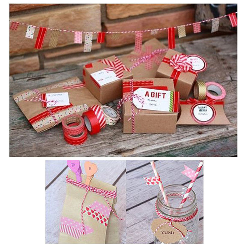  [AUSTRALIA] - OFNMY Red and White Bakers Twine Christmas Gift Wrapping Cotton Twine for Baking Butchers DIY Arts Crafts (1mm/328 Feet)