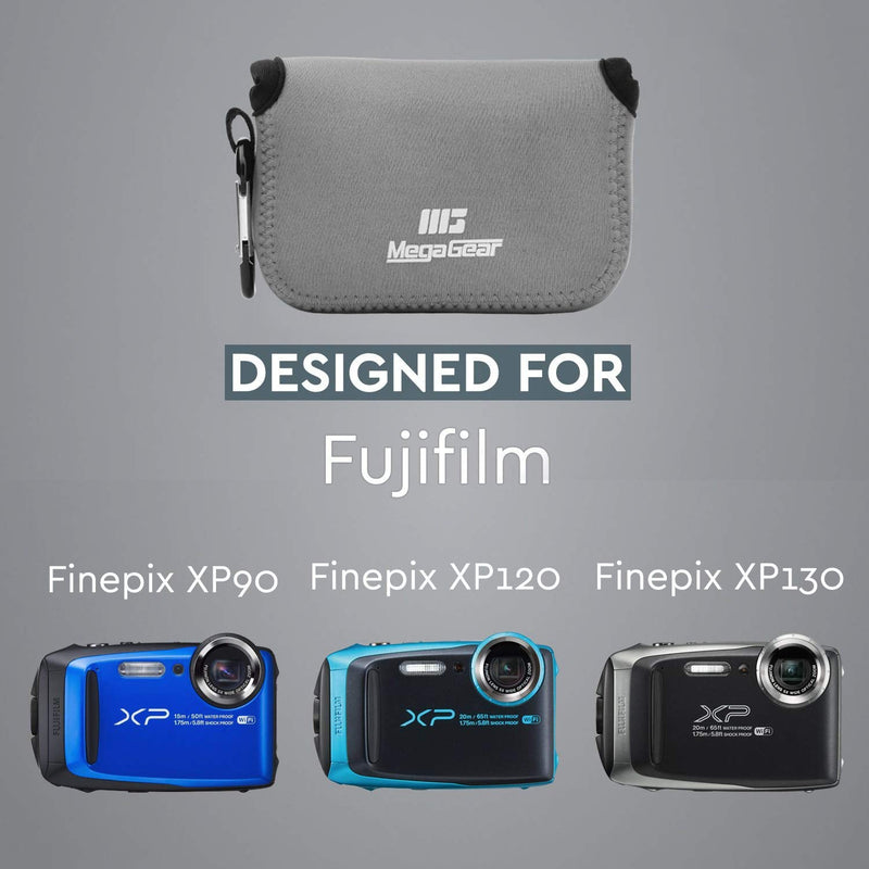  [AUSTRALIA] - MegaGear MG805 Ultra Light Neoprene Camera Case compatible with Fujifilm FinePix XP140, XP130, XP120, XP90 - Gray