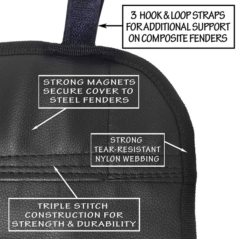 OCM Premium Magnetic Fender Cover - 6 Count Strong Magnets and 3 Count Hook and Loop Straps - Protector Gripper Automotive Mechanic Work Mat with Protective PVC Vinyl - LeoForward Australia