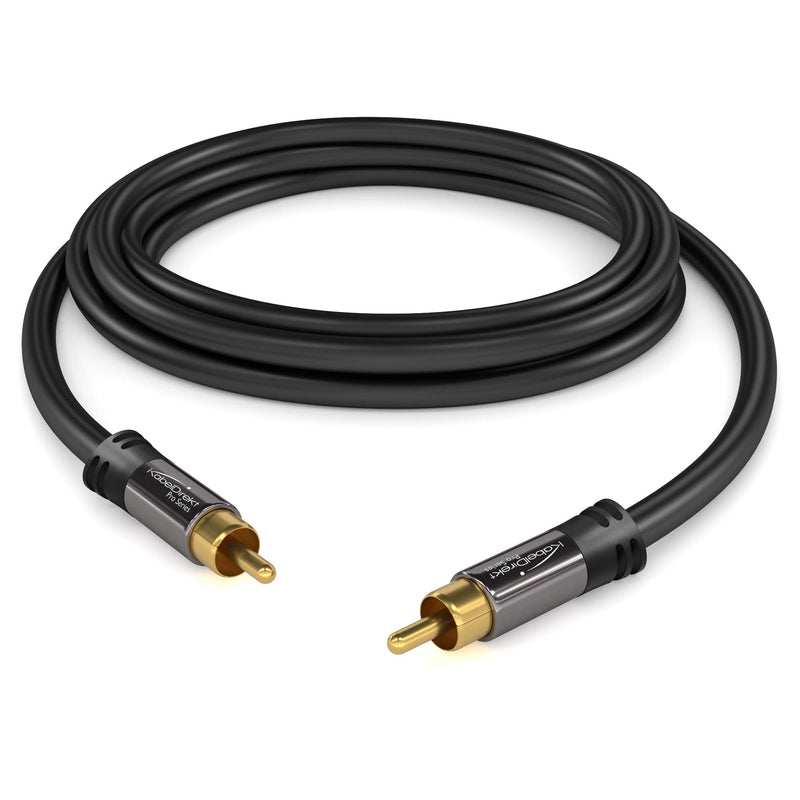 KabelDirekt – RCA Subwoofer Cable & Cord – 10 feet long (1 RCA male to 1 RCA male, audio video cable, digital & analog, double shielded – supports subwoofers, AV receivers, Hi-Fi, black) - LeoForward Australia