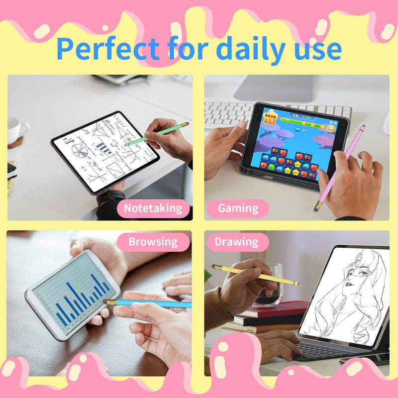  [AUSTRALIA] - Stylus Pens for Touch Screens - 3PCS Stylus Pen for iPhone/iPad/Tablet Android/Microsoft Surface, Compatible with All Touch Screens (Macaron Pink/Yellow/Green) A -Macaron Pink/Yellow/Green