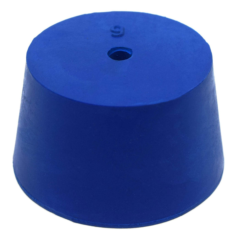  [AUSTRALIA] - 10PK Neoprene Stoppers, 1 Hole - ASTM - Size: #9-37mm Bottom, 45mm Top, 25mm Length - Suitable for use with Petroleum, Oils & Most Inorganic Acids and Bases - Eisco Labs