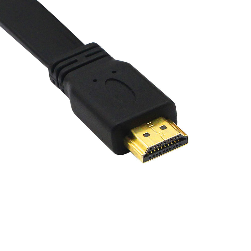 CERRXIAN HDMI Extension Cable 1FT Flat Slim High Speed HDMI Extender Cable A Male to A Female Cord(Black) - LeoForward Australia