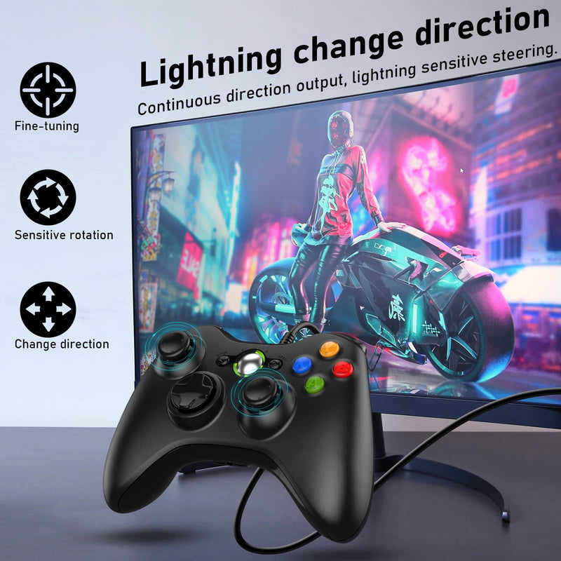  [AUSTRALIA] - Etpark X-Box 360 Controller Wired, Gamepad Controller with Wired USB for Microsoft X-Box 360 & Slim Console and PC Windows XP/7/8/10, with Upgraded Joystick, Black