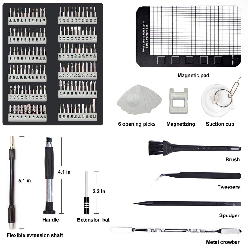 SHARDEN Precision Screwdriver Set 140 in 1 Magnetic Driver Kit Professional Repair Tool Kit with Portable Bag for iPhone, iPad, PC, Computer, Laptop, MacBook, Tablet, Xbox, Game Console, Watch (Grey) Grey - LeoForward Australia