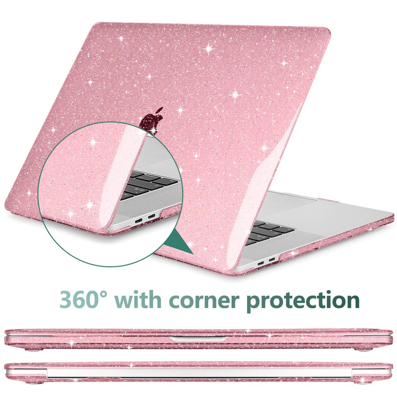  [AUSTRALIA] - DONGKE for MacBook Pro 13 inch Case 2022 2021 2020 Release Model A2338 M2/M1 A2251 A2289, Bling Plastic Hard Shell Case & Keyboard Cover Only Compatible with MacBook Pro 13 Touch Bar, Star Pink