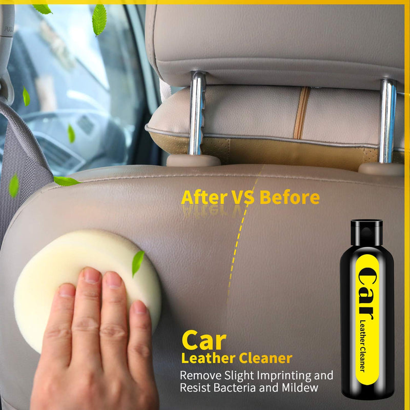  [AUSTRALIA] - Quwei Car Leather Seat Cleaner Conditioner Cleaning Kit Remove Debris Stains Grime Safe for Couch Car Interior Bags Jackets Saddles