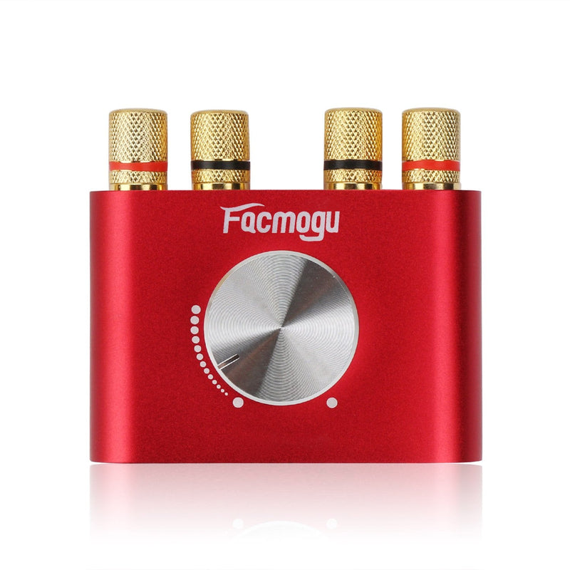  [AUSTRALIA] - Facmogu F900 Red Bluetooth Amplifier with Adapter 5A 12V DC, 50W + 50W Mini Amplifier Wireless Audio 12V DC AMP 100W 2 Channel