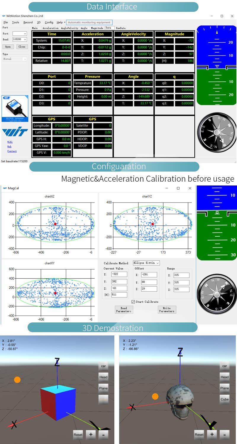 [Bluetooth 5.0 Accelerometer+Inclinometer] WT901BLECL MPU9250 High-Precision 9-axis Gyroscope+Angle(XY 0.05° Accuracy)+Magnetometer with Kalman Filter, Low-Power 3-axis AHRS IMU Sensor for Arduino - LeoForward Australia