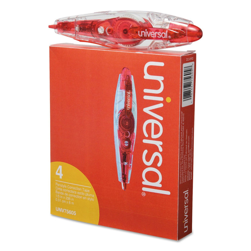  [AUSTRALIA] - Universal 75605 Retractable Pen Style Correction Tape, 1/5-Inch X 236-Inch, 4/Pack