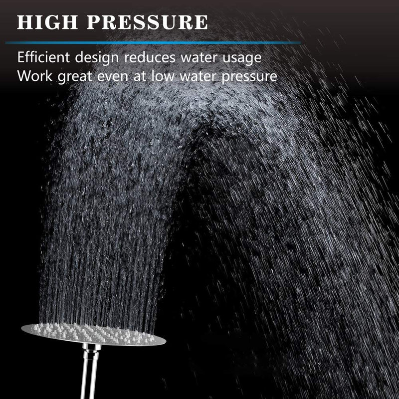 High Pressure Shower Head - Voolan Rain Shower head Made of 304 Stainless Steel - Comfortable Shower Experience Even at Low Water Flow (8 Inch, Chrome) 8 Inch - LeoForward Australia