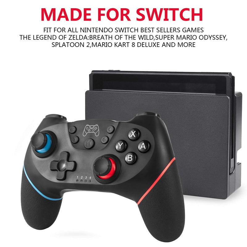  [AUSTRALIA] - Switch Controller, Diswoee&Diswoe Wireless Pro Controller Gamepad Compatible with Switch Support Amibo, Wakeup, Screenshot and Vibration Functions-Black