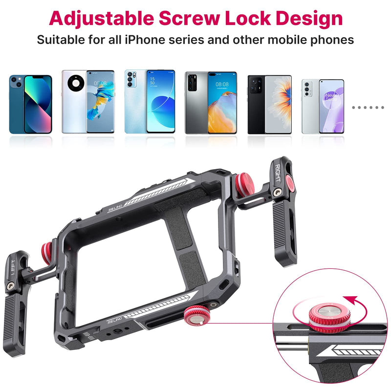  [AUSTRALIA] - ULANZI Smartphone Video Rig with Handle, LINO Filmmaking Case Aluminum Alloy Phone Video Stabilizer Grip Tripod Mount for Video Maker Videographer with Cold Shoe for iPhone 13 Mini Pro Max 8 Plus