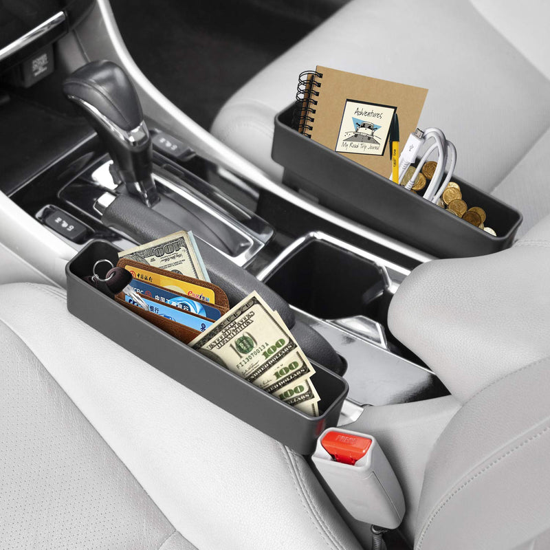 Lebogner Between Car Seat Gap Filler Organizer, 2 Pack Side Of Center Console Storage Box For Money, CellPhone, Coins and Keys, Multifunction Crevice Pocket Caddy Catcher, Vehicle Interior Accessories - LeoForward Australia