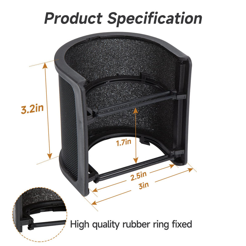 [AUSTRALIA] - WIBOND Mic Pop Filter Compatible with HyperX QuadCast S Mic- Metal Mesh Pop Filter shield Microphone Windscreen Foam Cover Mic Shield Mask