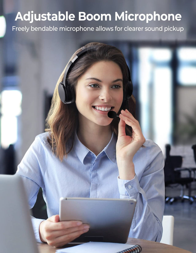  [AUSTRALIA] - USB Headset with Microphone for PC Laptop, 3.5mm Headphone with Microphone Noise Canceling&Volume Control, Computer Headset with Mute&Sidetone for VoIP Skype MS Teams Online Conference Class (2 Pack) 2 Pack