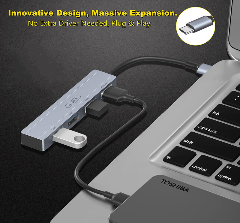 USB C Hub, Type C Adapter 4in1 Dongle USB-C to 4 USB A Ports USB C Splitter for Laptop, MacBook Pro/Air, iPad Pro , Chromebook, Pixelbook, Yoga, XPS, Galaxy S10+/S10/S9/S8 and Other Type-C Devices - LeoForward Australia