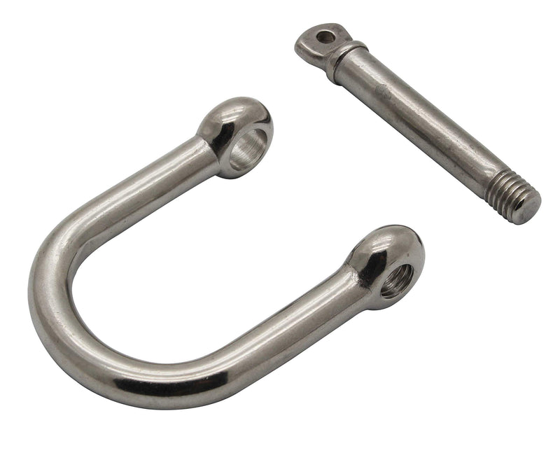  [AUSTRALIA] - Extreme Max 3006.8225.4 BoatTector Stainless Steel Wide D Shackle - 1/4", 4-Pack 1/4"